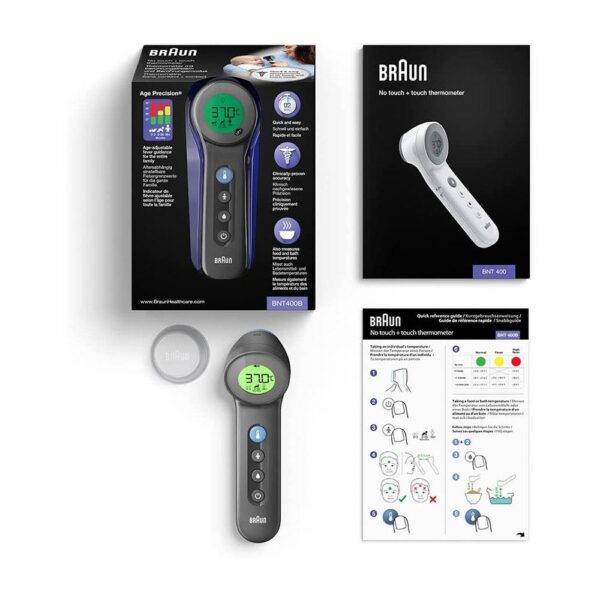 Braun No Touch Touch Forehead Thermometer With Age Precision Black