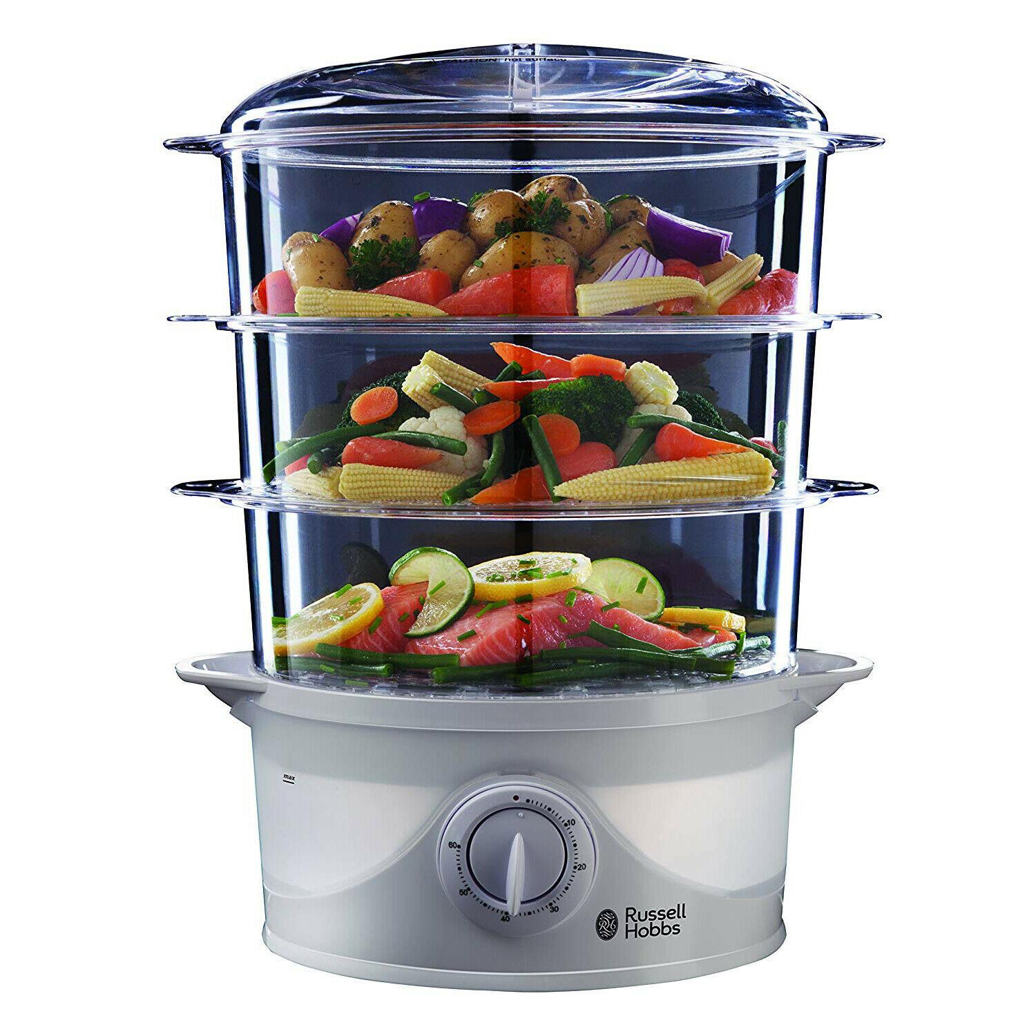 Russell Hobbs Tier Food Steamer, 9 Litre, 800 W White BuysBest.co.uk