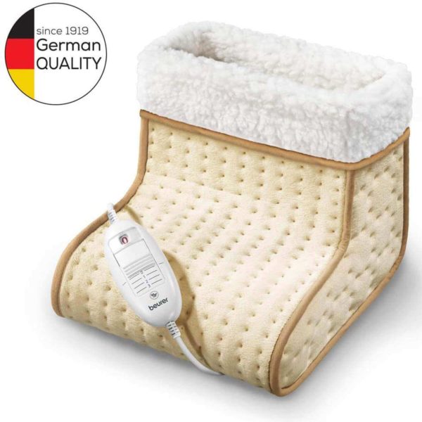 Beurer Cosy Electric Foot Warmer For Cold Feet Soft And Breathable 3 Temperature Settings - Beige
