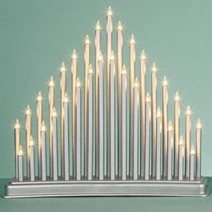 33 Light Christmas Silver Candle