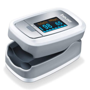 Beurer Fingertip Pulse Oximeter Medical Device With 4 Colored Graphic Display Formats - Grey
