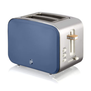 Swan Nordic 2 Slice Toaster With 6 Browning Levels Soft Touch And Matte Finish - Blue