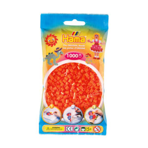 Hama 1000 Midi Beads In Bag Cylindrical Plastic - Orange