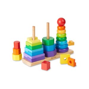 Melissa & Doug Geometric Stacker Wooden Educational Toy 25 Pieces