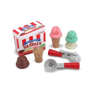 Melissa & Doug Scoop Stack Ice Cream Cone Magnetic Play Set - The Original 8 Pieces Play Food Kids Toy - Multicolor