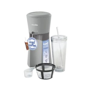 Breville Iced Coffee Maker Plus Coffee Cup with Straw Ready in Under 4 Minutes - Grey