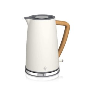 Swan Nordic Rapid Boil Jug Kettle Stainless Steel 3000 W 1.7 Litre - Cotton White