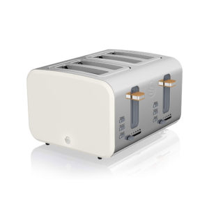 Swan Nordic 4 Slice Toaster Stainless Steel 1500 W – Cotton White