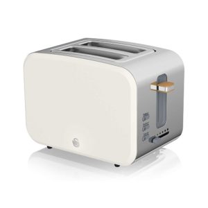 Swan Nordic 2 Slice Toaster With 6 Browning Levels Soft Touch And Matte Finish - Cotton White