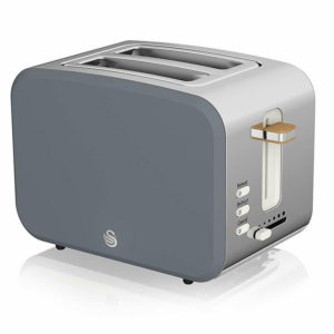 Swan Nordic 2 Slice Toaster With 6 Browning Levels Soft Touch And Matte Finish - Grey