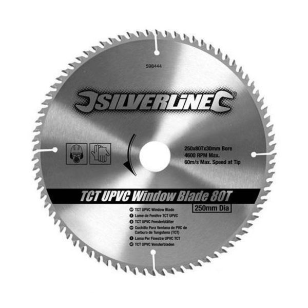Silverline TCT Aluminum Circular Saw Blade 80 Teeth 250mm x 30mm