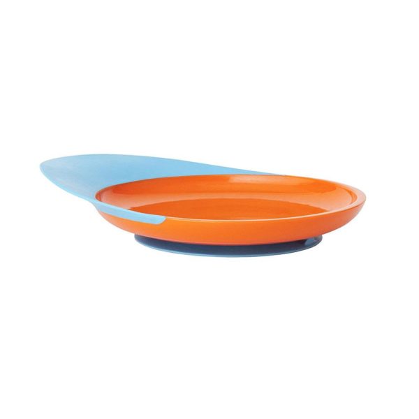 Tomy Boon CATCH Baby Feeding Plate With Spill Catcher - Orange/Blue