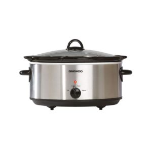 Daewoo Slow Cooker Stainless Steel 6.5 Litres – Grey
