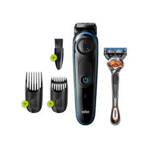 Braun Beard Trimmer And Hair Clipper With Gillette Fusion5 ProGlide Razor – Black/Blue