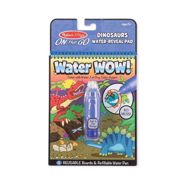 Melissa & Doug On the Go Water Wow! Dinosaurs Water Reveal Pad - No Mess Painting For Kids! - Multicolour