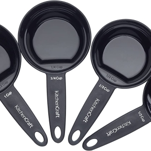 KitchenCraft Nesting Magnetic Set of 4 Measuring Cups – Black