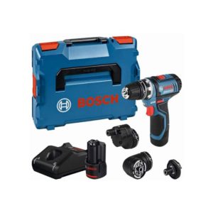 Bosch Professional 12V Flexi Click Cordless Drill Driver With 4 Attachments And 2 x 2Ah Batteries & Charger In L-BOXX