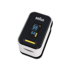 Braun Pulse Oximeter 1 Oxygen Saturation Blood Oxygen Levels Clinically Accurate Certified Medical Device – Black And White