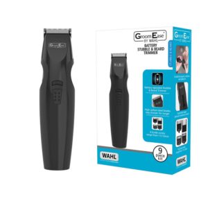 Wahl GroomEase Battery Stubble And Beard Trimmer 9 Piece Kit - Black