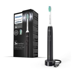 Philips Sonicare 3100 Series Sonic Electric Toothbrush Quad Pacer And Smart Timer - Black