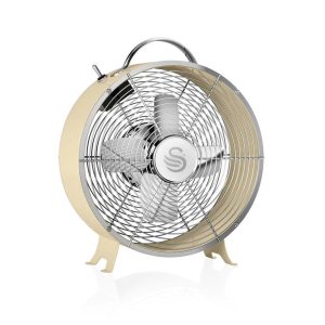 Swan Retro 8 Inch Clock Fan Cream