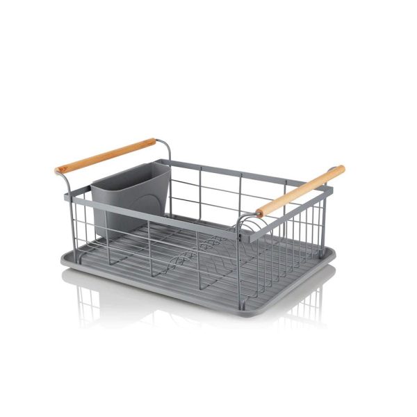 Swan Nordic Dish Rack With Separate Cutlery Holder - Slate Grey - Image 2