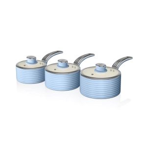 Swan Retro Saucepan Set