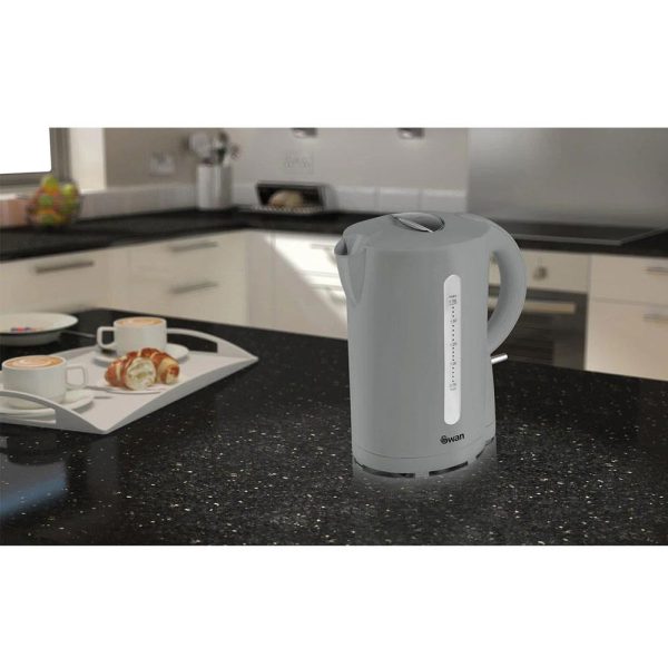 Swan Cordless Jug Kettle Rapid And Quiet Boil 2200 W 1.7 Litre - Grey - Image 2