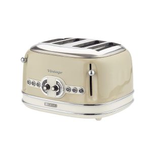 Ariete Vintage 4 Slice Toaster With Defrost Reheat And Cancel Metal 1600 W – Cream
