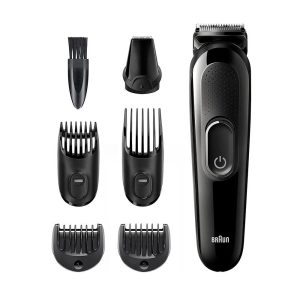 Braun All-In-One Trimmer 6-In-1 Grooming Kit For Beard Face And Hair Clippers 5 Attachments – Black
