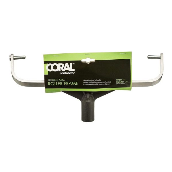 Coral Endurance Paint Roller Frame With Fixed Double Arm Design For Extension Poles 12 Inch - Black