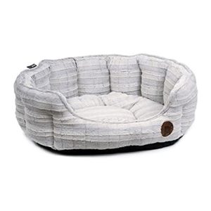 Petface Plush Oval Dog Bed Large - White