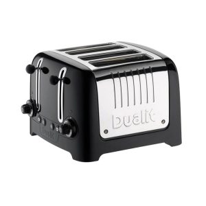 Dualit Lite 4 Slice Toaster High Gloss Stainless Steel 1260 W – Black