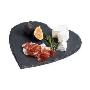 KitchenCraft Artesa Appetiser Slate Heart Shaped Serving Platter 25cm – Slate Grey