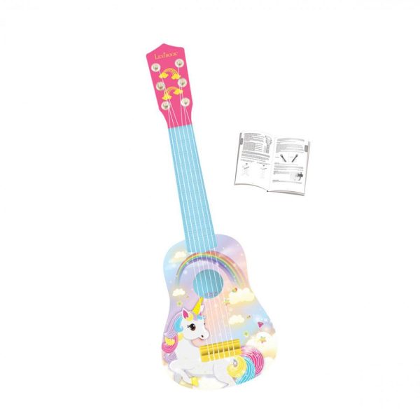 Lexibook Unicorn My First Guitar 6 Nylon Strings 53cm - Pink/Blue - Image 2