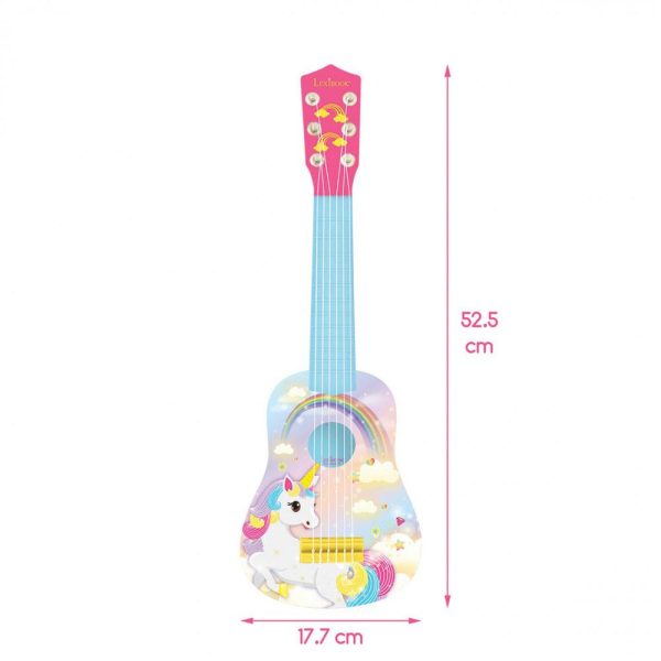 Lexibook Unicorn My First Guitar 6 Nylon Strings 53cm - Pink/Blue - Image 3