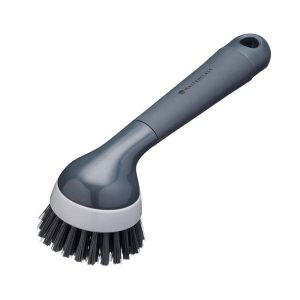 KitchenCraft MasterClass Dish Brush Washing Up Brush With Non Scratch Bristles 20cm – Grey