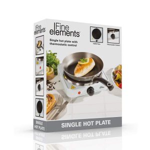 Fine Elements Single Hot Plate With Thermostatic Control Cast Iron 1500 W – White