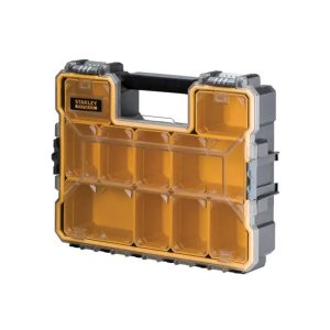 Stanley Fatmax Deep Professional Organiser Tool Box With Metal Latch And Seal - Black/Yellow