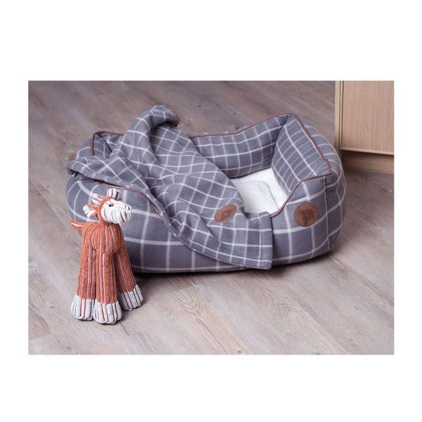 Petface Window Pane Check Square Dog Bed Medium - Grey - Image 6