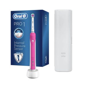 Oral-B Pro 680 3DWhite CrossAction Electric Toothbrush With Travel Case – Pink