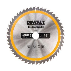 Dewalt Stationary Construction Circular Saw Blade 250 x 30mm x 48T - Yellow