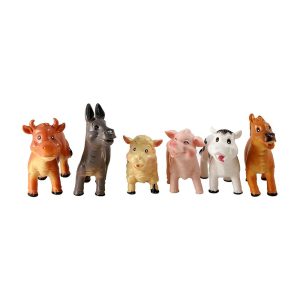 Peterkin Baby Farm Playset Soft Squeezy Farm Animals Figures Toys 6 Piece Set - Multicolour