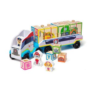 Melissa & Doug PAW Patrol Toy Truck With Alphabet And Number Wooden Building Blocks - Multicolour