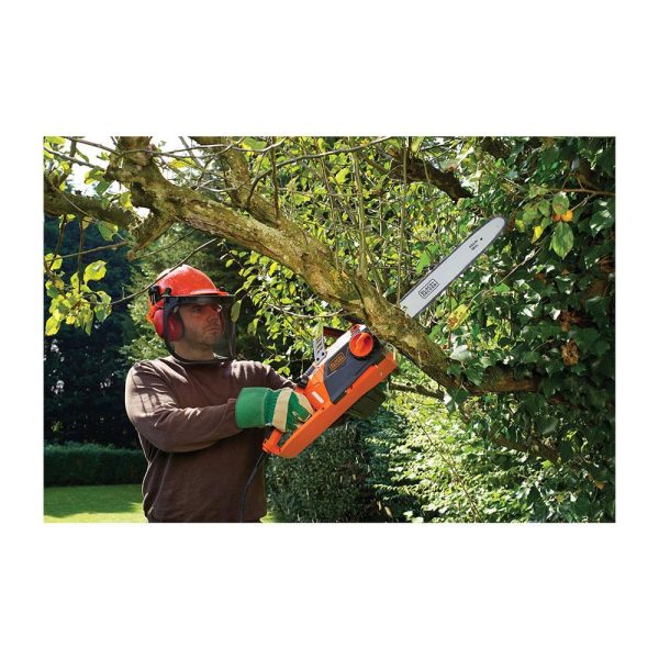 Black & Decker Corded Chainsaw 2200W 45cm With Anti Vibration System And Chain Brake System - Orange/Black BECS2245-GB - Image 2