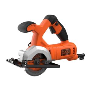 Black & Decker Electric Compact Corded Circular Saw 400W 230V With 2 Blades And Kit Box – Orange/Black