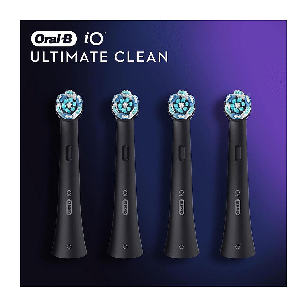 Oral-B IO Ultimate Cleaning Electric Toothbrush Head Black – 4 Pack ...