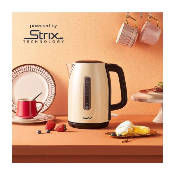 Comfee Electric Kettle Fast Boil Brushed Stainless Steel 3000W 1.7 Litres - Cream - Image 7