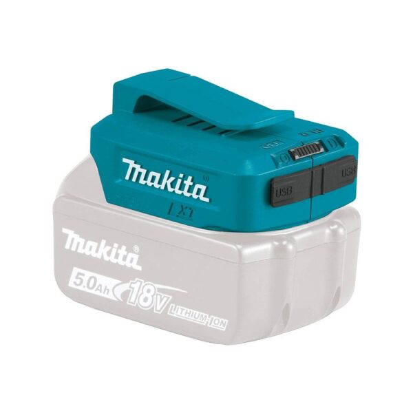 Makita DECADP05 USB Adapter Compatible With Makita 14.4V/18V LXT Batteries - Blue - Image 2