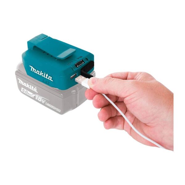 Makita DECADP05 USB Adapter Compatible With Makita 14.4V/18V LXT Batteries - Blue - Image 3